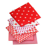 CraftsFabrics 7pcs 40*50cm Red Series Strawberry Pattern Printed Cotton Fat Quarters